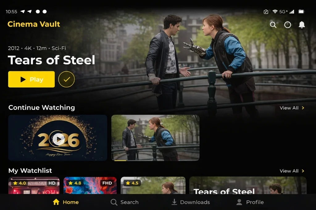 Troveto Stream Secure Cinematic Interface Preview